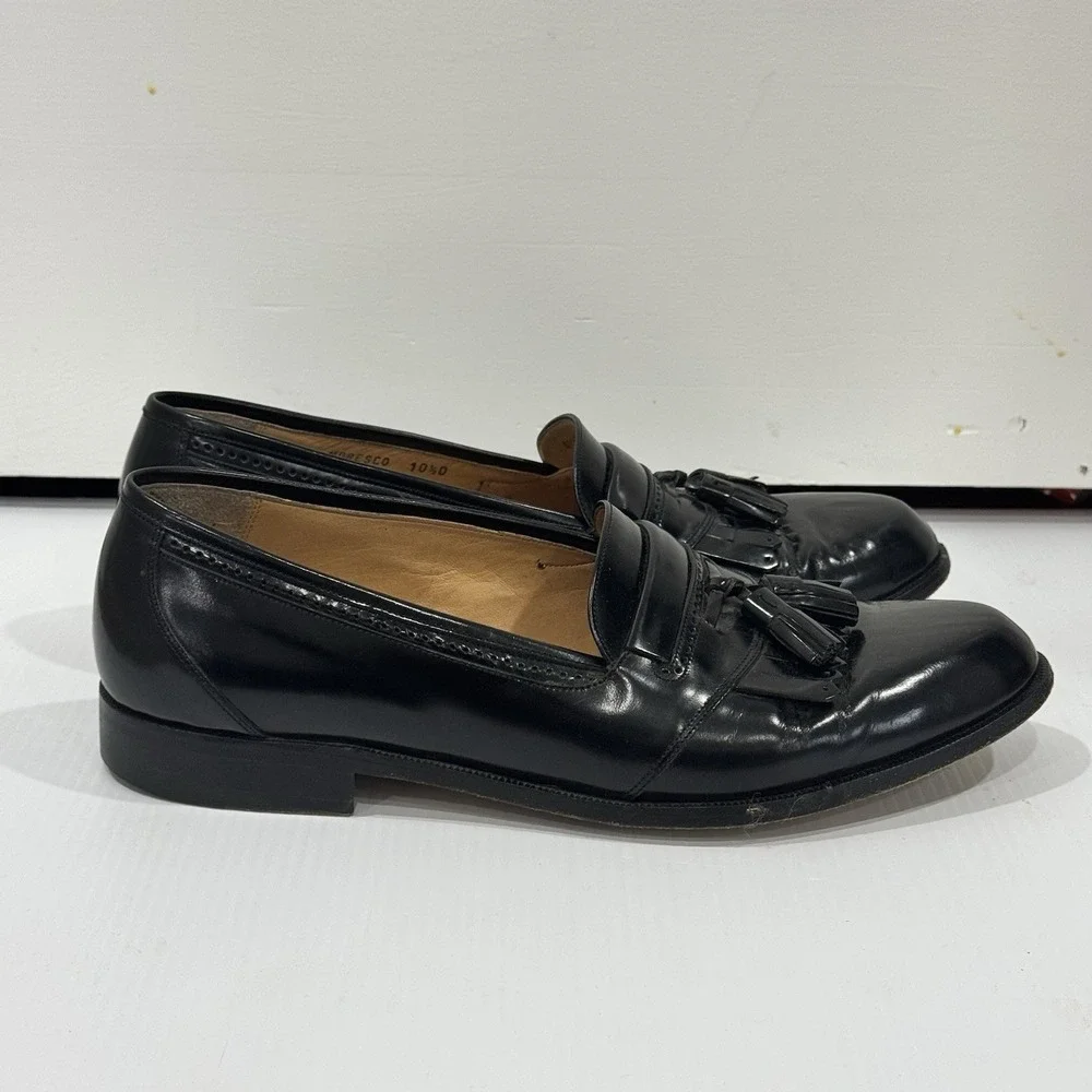 Bally Moresco New Black Tassel Kiltie Loafers Sz US 10 1/2 Made in Italy